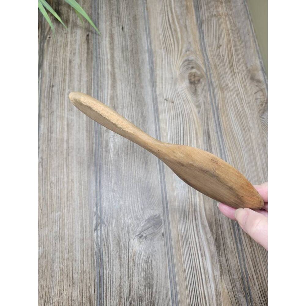 Vintage Wood Butter Paddle Kitchen Primitive Rustic Wooden Spoon - Picture 5 of 6